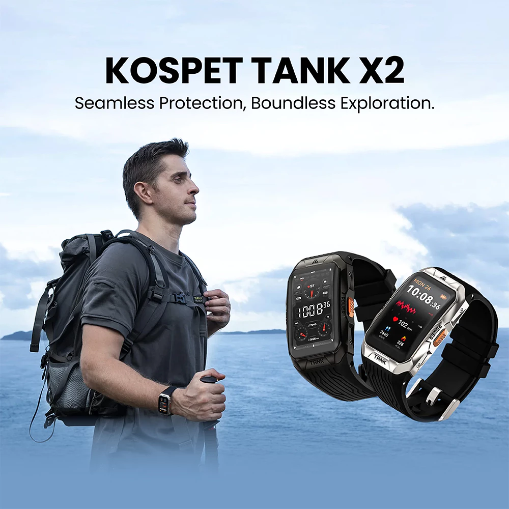 KOSPET TANK X2 สมาร์ทวอทช์ Bluetooth Calling AMOLED 1.64 นิ้ว กันน้ำ 5 ATM + IP69K -2Y https://wayoza.com
