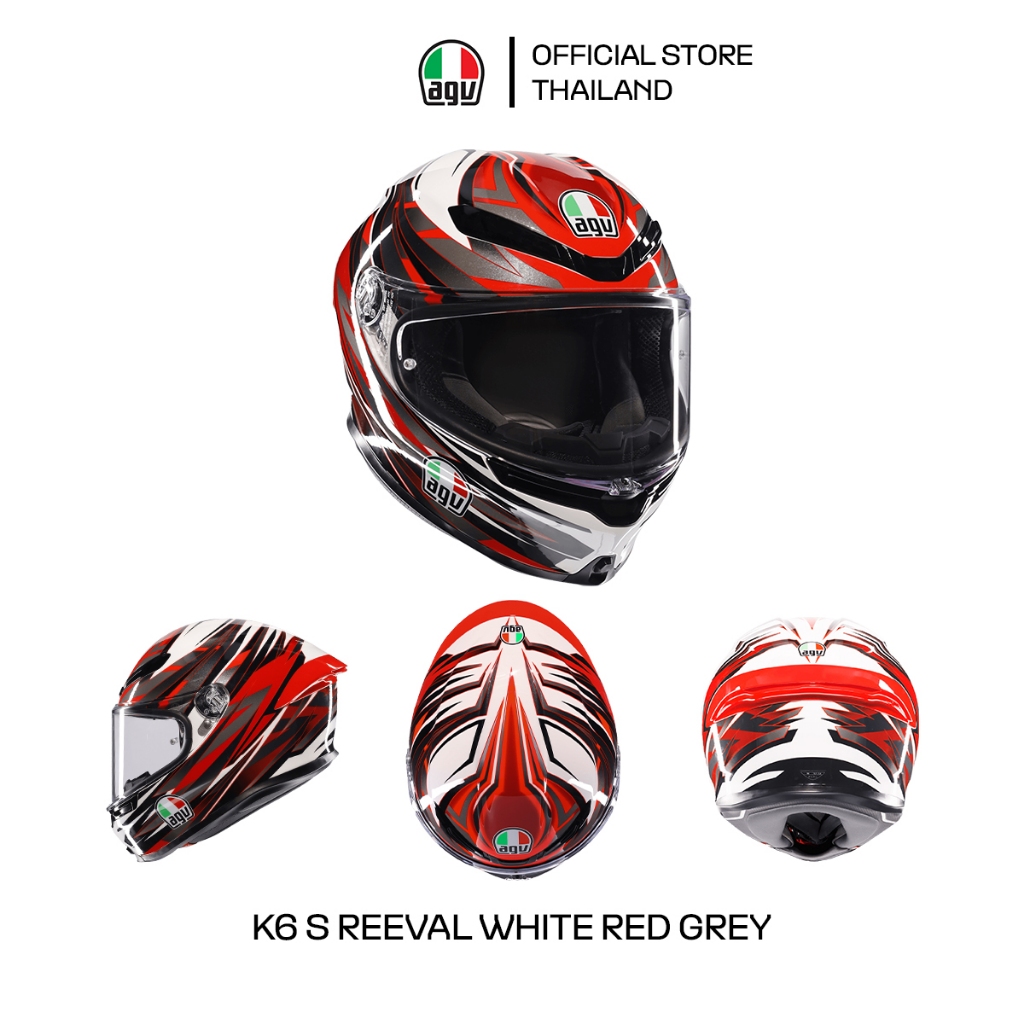 Casque Moto AGV K6 S Reeval - Carbone Aramide, Léger (1255g) - Visière Pinlock 120 - Taille S