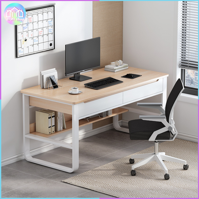 โต๊ะทำงานคอมพิวเตอร์ โต๊ะไม้เขียนหนังสือ computer desk สไตล์เรียบง่าย ...
