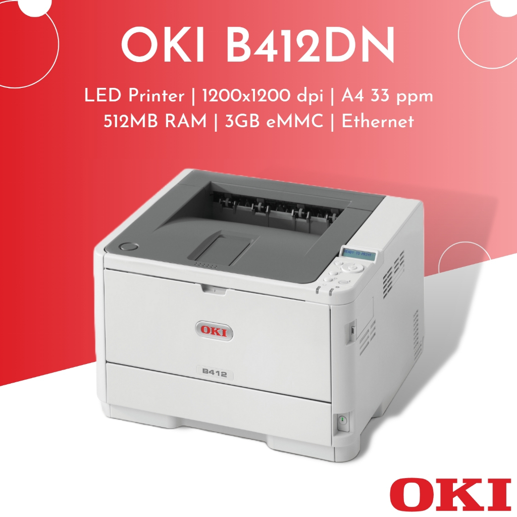 เครื่องปริ้นเตอร์ เลเซอร์ ขาวดำ OKI B412DN | Shopee Thailand