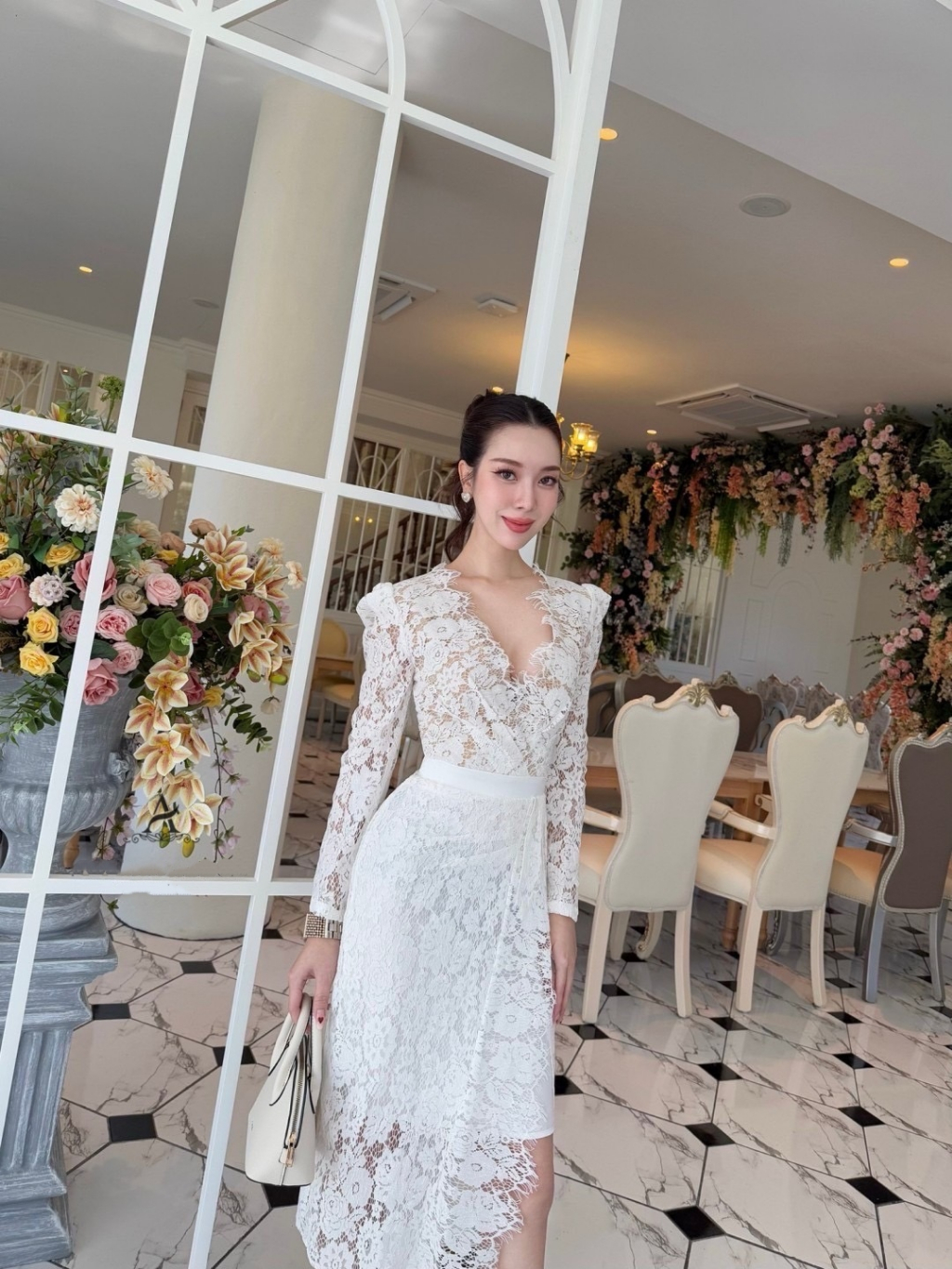 เดรสลูกไม้ S-XL ชุดออกงาน ชุดไปงาน ชุดไปวัด ชุดทำบุญ ชุดงานบุญ ชุดงาน ...