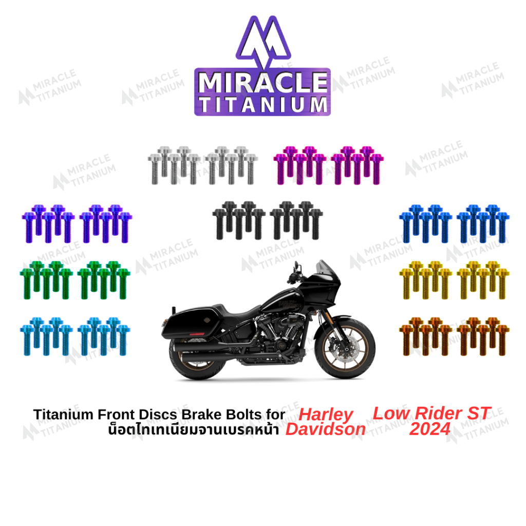 Harley-Davidson (Low Rider ST) Titanium Front Disc Brake Bolts น็อตจาน ...