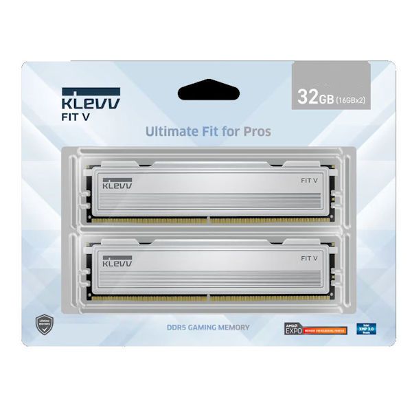 32GB (16GBx2) DDR5 5600MHz RAM (แรมพีซี) KLEVV FIT V (SILVER