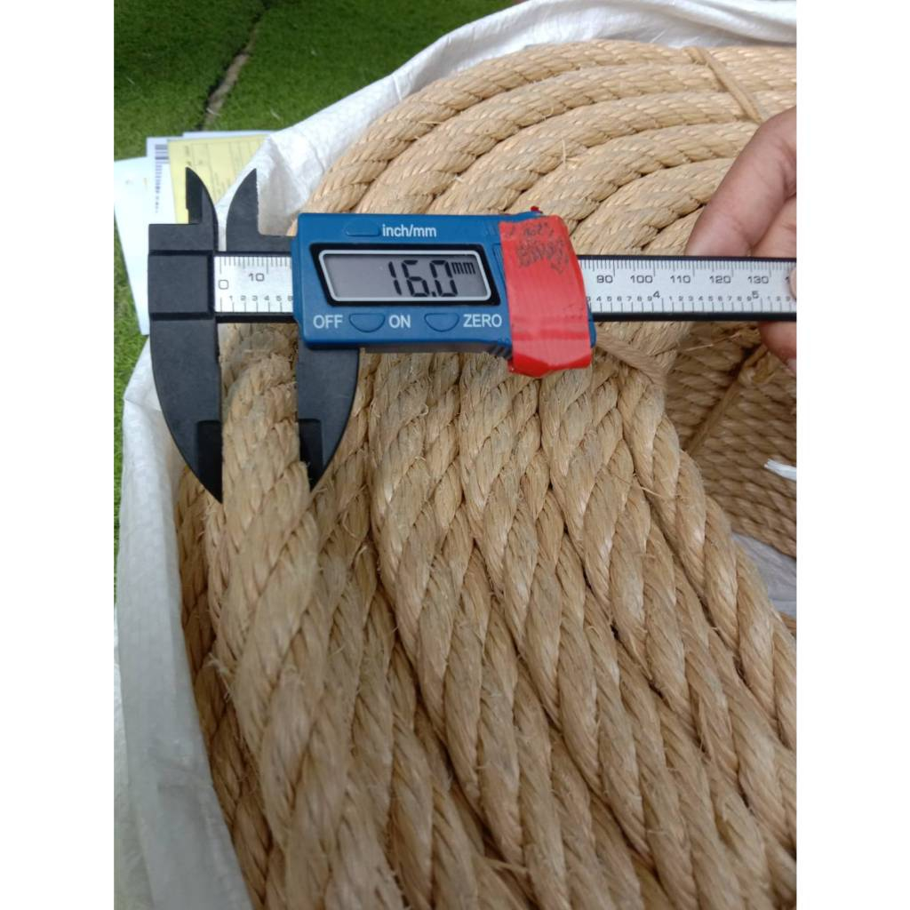 เชือกตกแต่งพันเสา เชือกมะนิลาเทียม Manila rope สีครีม ขนาด 16 มิล เชือก ...