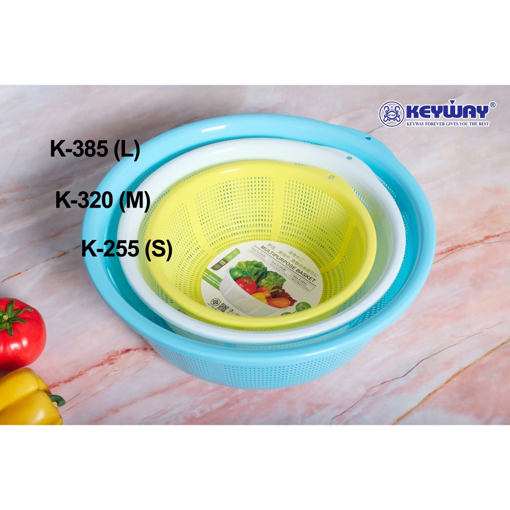 Keyway K-255 , K-320 , K-385 ตะกร้าทรงกลมล้างผัก ผลไม้ 3 ขนาด ...