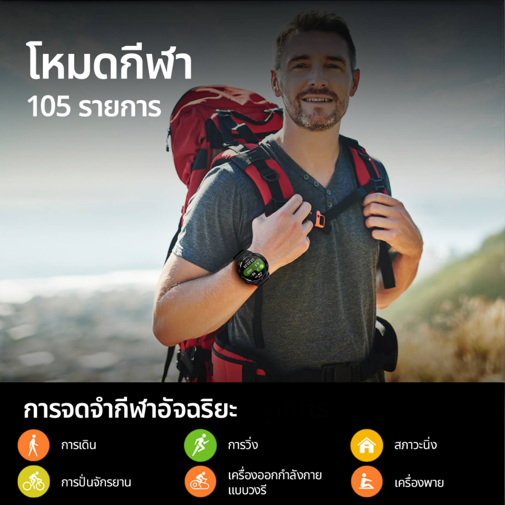 Mibro Watch GS / GS Pro / GS Active สมาร์ทวอทช์ GPS ในตัว กันน้ำ 5ATM หน้าจอ AMOLED 60Hz
