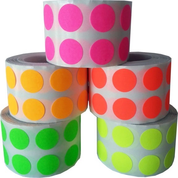See-d Labels สติ๊กเกอร์กระดาษสีสะท้อนแสง วงกลม 13 มม. ชนิดม้วน บรรจุ ...