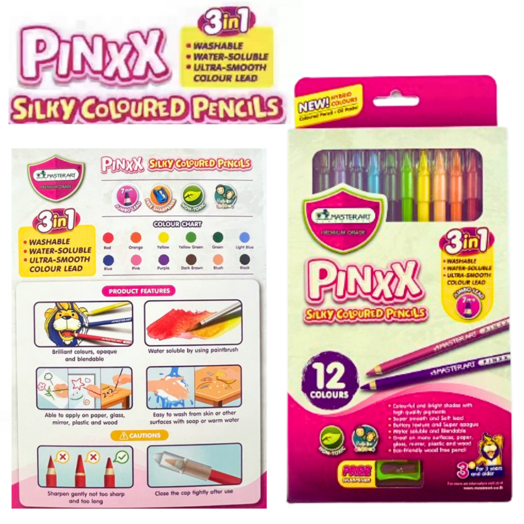 MASTER ART มาสเตอร์อาร์ต ดินสอสี รุ่น PINXX 12 สี 3in1 PINXX silky ...