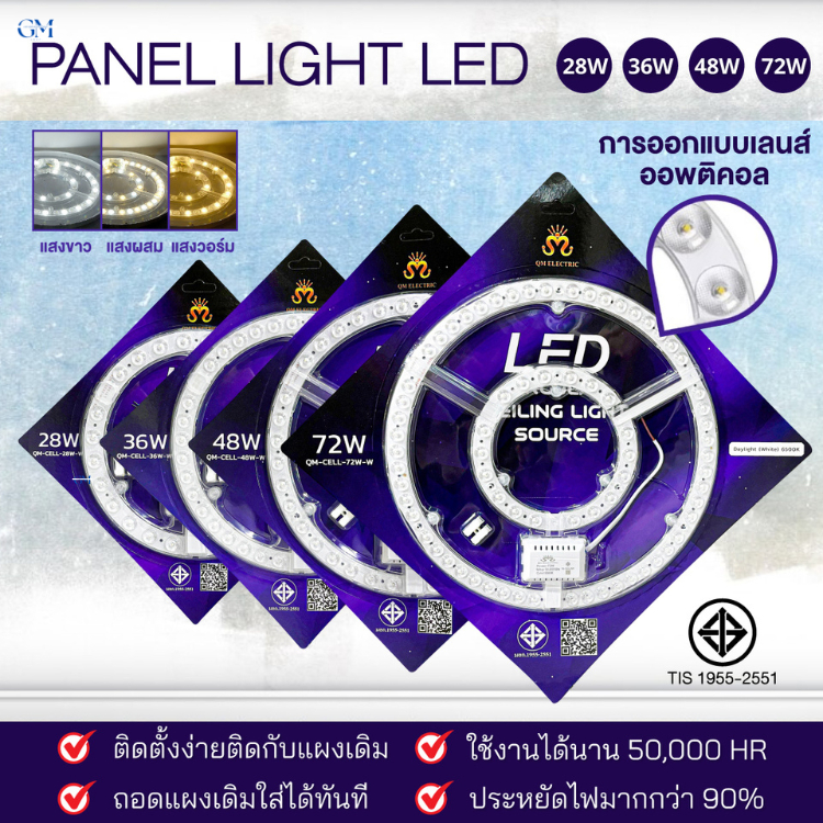แผงไฟLED แผงไฟแม่เหล็ก LED 3แสง Ceiling light panel แผงไฟบ้าน กลม 28 ...