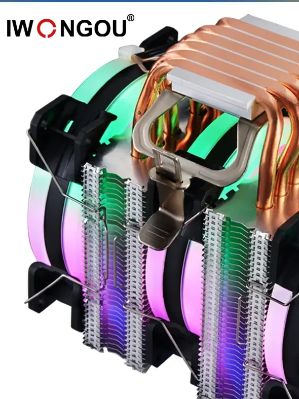 CPU COOLER DUAL TOWER พร้อมพัดลมRAINBOW 3 ตัว //6ท่อทองแดง//INTEL&AMD ...