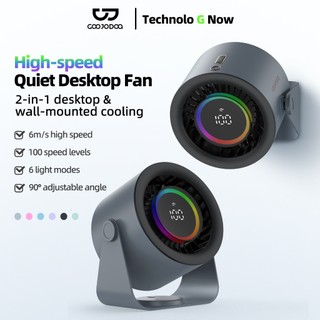 GOOJODOQ GFS008 Quạt để bàn USB, tốc độ điều chỉnh được, 100 cấp độ hoạt động