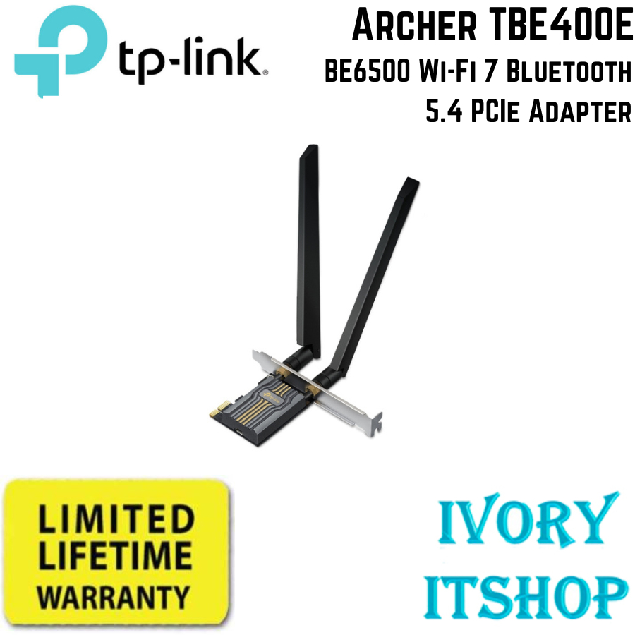 TP Link Archer TBE400E BE6500 Wi-Fi 7 Bluetooth 5.4 PCIe Adapter ...