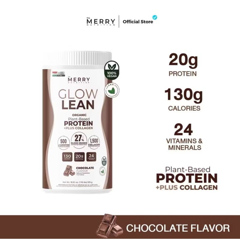 Merry Glow Lean Plant Protein โปรตีนพืช สูตรทดแทนมื้ออาหาร ไม่มีถั่ว ...
