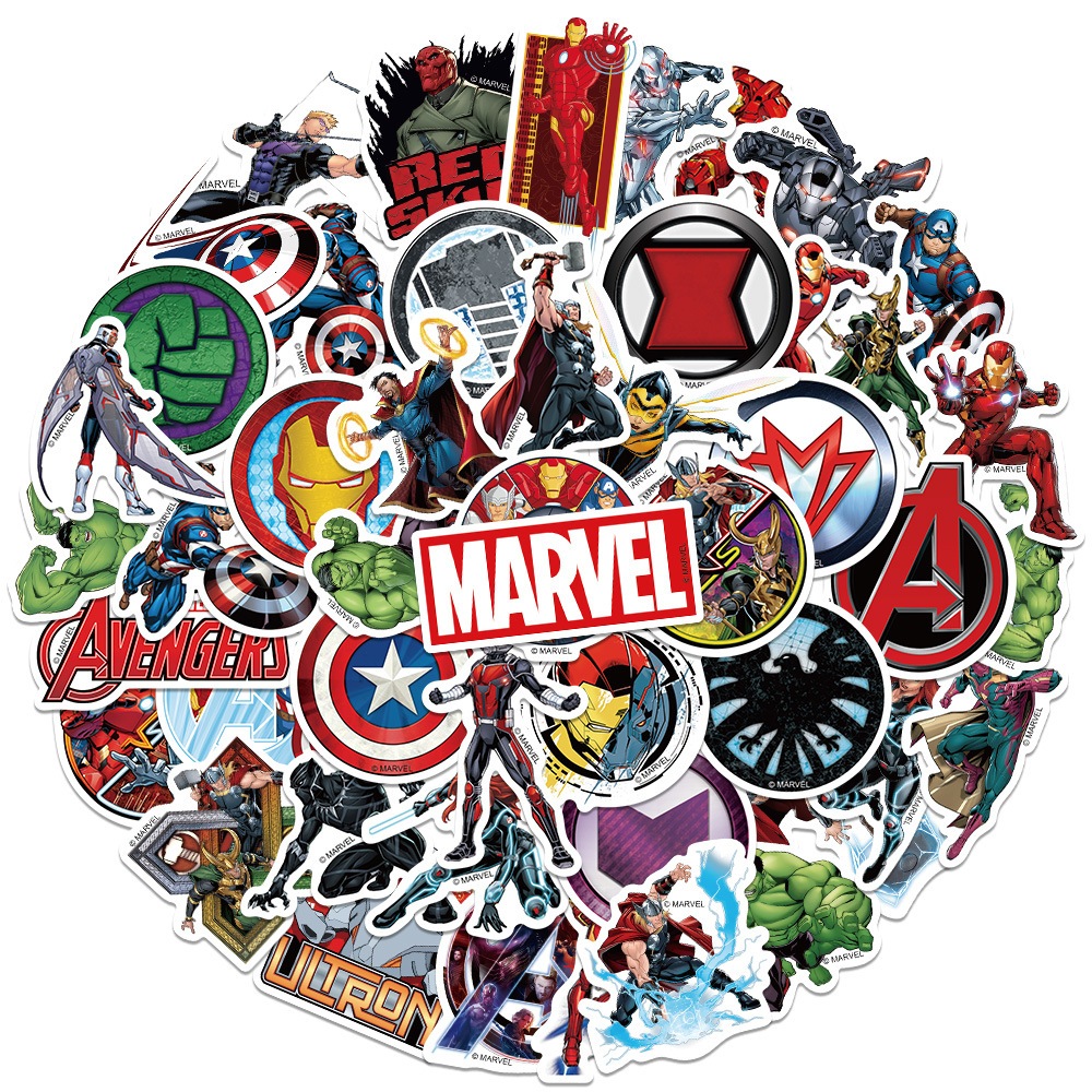 Super Hero Sticker 45-50 Pcs Marvel Avengers Batman Hulk Spiderman ...