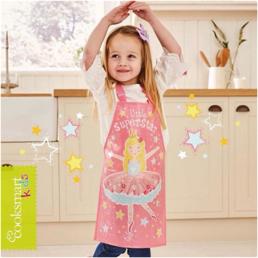 Cooksmart Kids Sample PVC apron, wipe clean material ผ้ากันเปื้อนเปื้อน ...