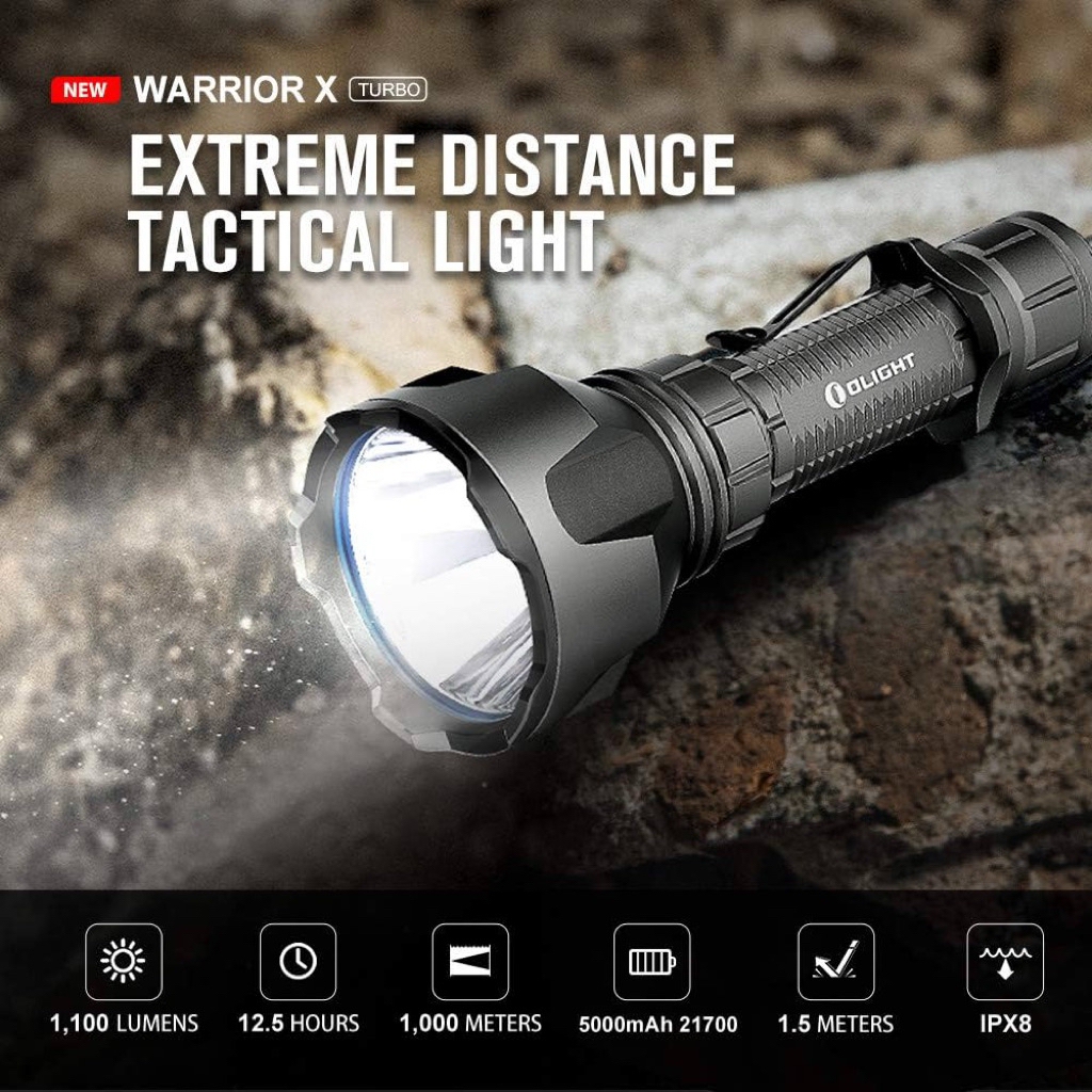 Torcia Olight Warrior X Turbo Tactical Desert Tan - Edizione Limitata