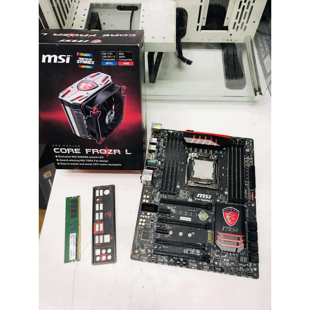 MAINBOARD 2011 MSI X99A GAMING 7 + CPU I7 6800K+ MSI HEAT SINK RAM