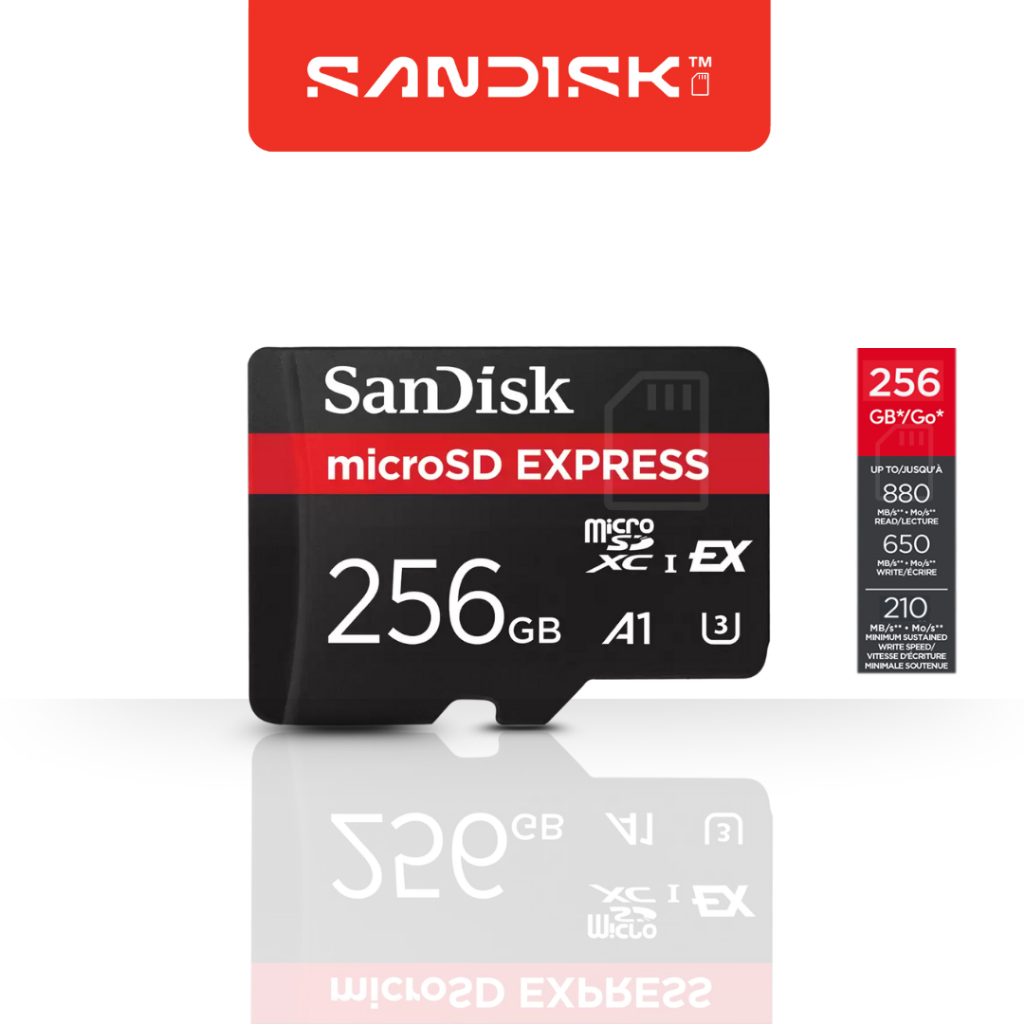 SanDisk microSD Express Card 256-512GB Speed Read Up to 880 Mb/s, Write ...