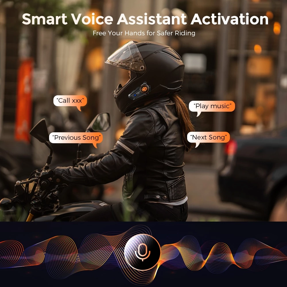 GEARELEC C2 Pro หูฟังบลูทูธติดหมวก BT5.3 กันน้ำIPX7 อินเตอร์คอม ลดเสียงรบกวนอัจฉริยะ แฮนด์ฟรี แบ่งปันเพลง Helmet Heasets