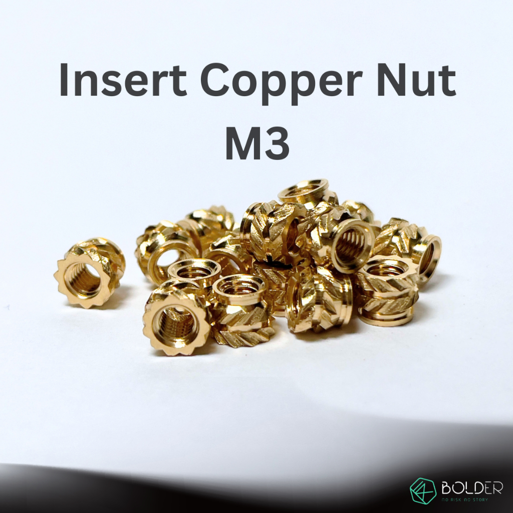 Insert Copper Nut M3 น็อตฝังทองเหลือง แข็งแรงทนทาน ใช้งานฝังเกลียวใน ...