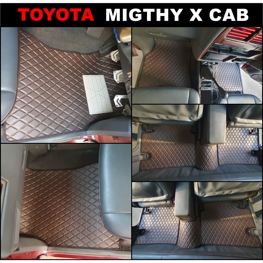 พรมปูพื้นรถยนต์ TOYOTA MIGTHY X CAB ลายไดมอนด์ เข้ารูป 5ชิ้น(พื้นหลัง ...