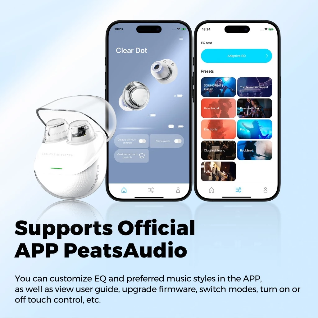 SoundPEATS Clear Dot หูฟังบลูทูธ เบสหนัก Bluetooth 5.3 Dual Mics มี Game Mode Dot Black Dot White https://wayoza.com