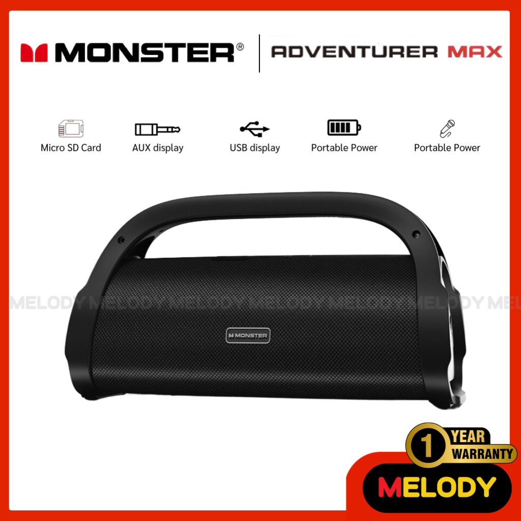 Monster Adventurer Max Bluetooth Speaker ลำโพงบลูทูธ กันน้ำ IPX7 . แบต ...