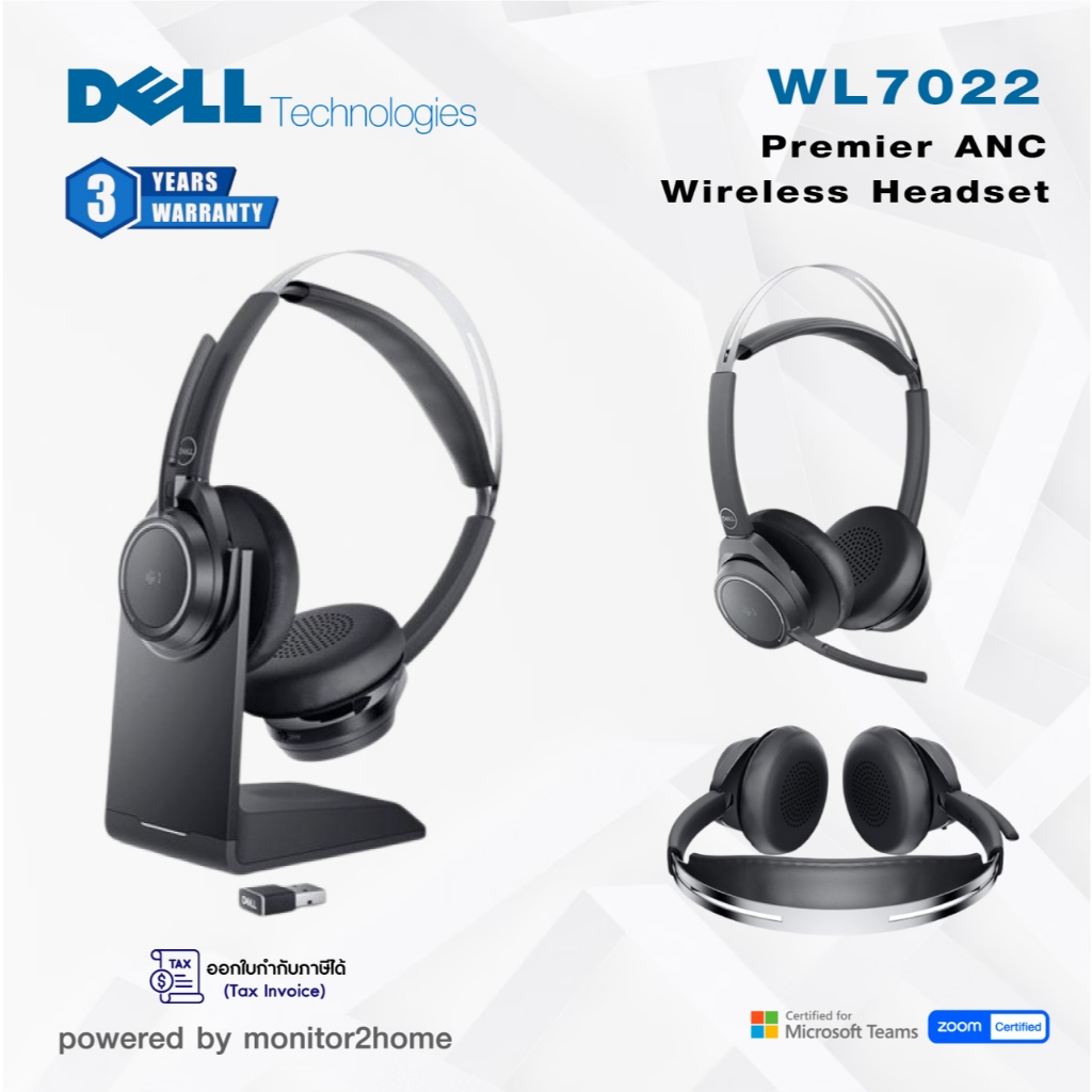 Dell Premier Wireless Headset – WL7022, Control Panel on Headset