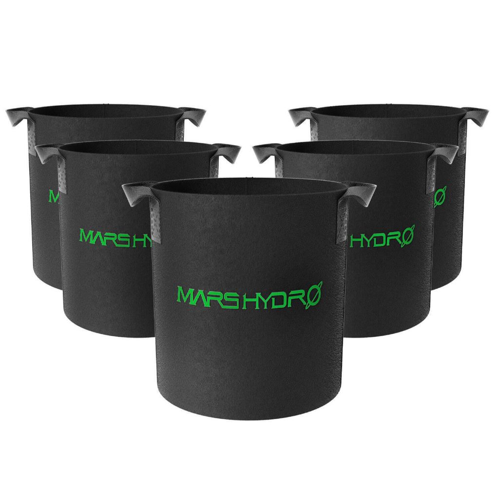 Mars Hydro 5-Gallon Fabric Grow Pots - Set of 5 Durable Plant ...