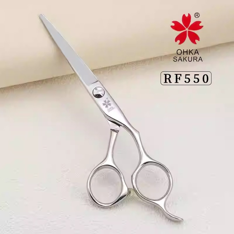 กรรไกรตัดผม OHKA SAKURA cherry scissors RF series flat shears RF550 มือ ...