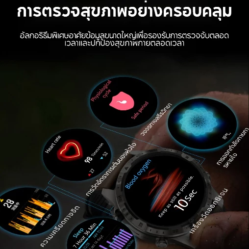 Aolon GT5 Pro 1.6 นิ้ว นาฬิกา สมาร์ทวอทช์ เข็มทิศ smartwatch จอใหญ่ 100+ โหมดกีฬา โทรผ่านบลูทูธ IP67 กันน้ํา นาฬิกาวิ่ง
