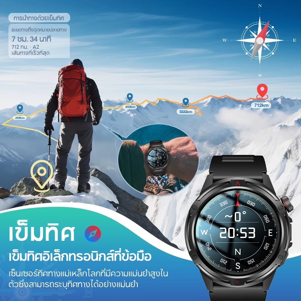 Aolon Tetra R4 นาฬิกา smart watch 1.43 นิ้ว Amoled หน้าจอ AOD จะแสดงเสมอ 350mAh นาฬิกาวิ่ง การตรวจจับข้อมูลสุขภาพตลอด 24 ชั่วโมง