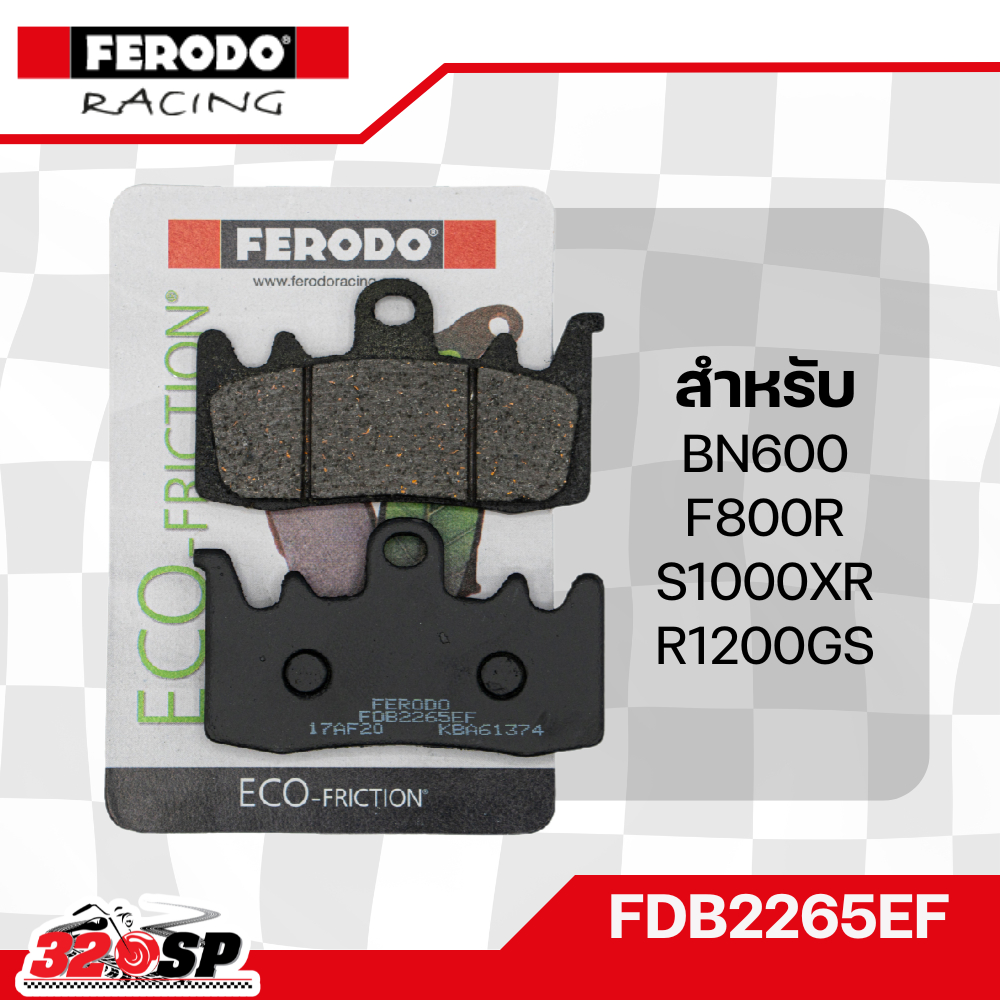 ผ้าเบรค FERODO BRAKE (FDB2265EF) สำหรับ BENELLI BN600, BMW F800R ...
