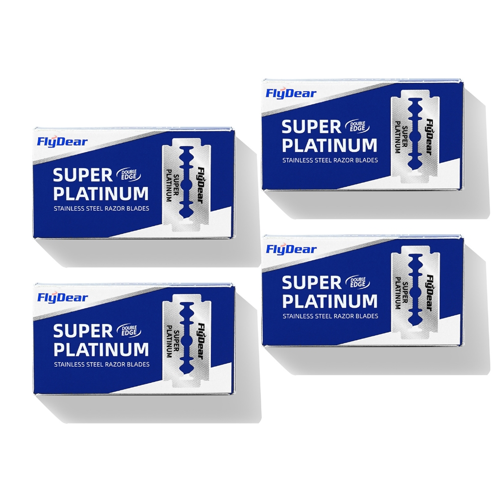 FlyDear 100PCS ใบมีดโกน Razor Blades ใบมีดโกนสำหรับโกนหนวดสแตนเลสแพลตติ ...