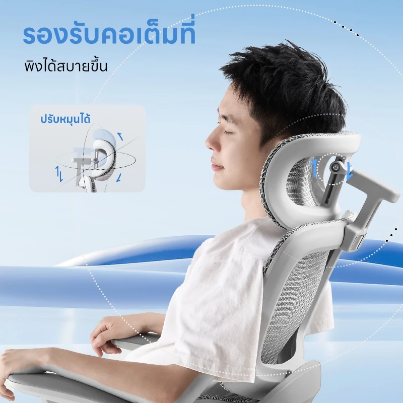 Xpanse รุ่น Xpanse เก้าอี้เพื่อสุขภาพ ที่วางแขน 7D พนักพิงเอวแขวน ปรับได้หลายระดับ รองรับสรีระ ลดความเมื่อยล้าจากการนั่งทำงานนาน