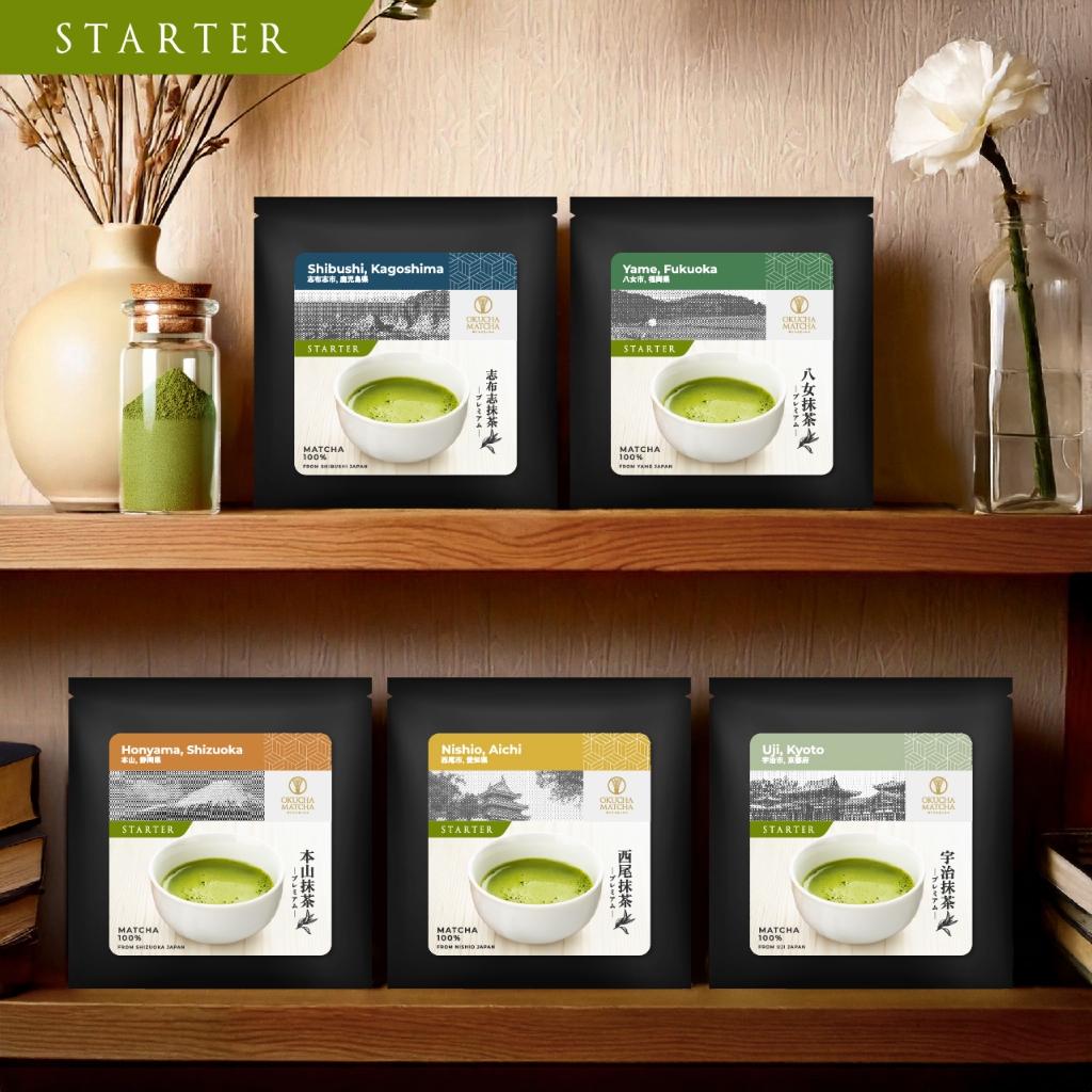 OKUCHA MATCHA [เกรด Starter ] Matcha 5 เมือง ขนาดทดลอง 4g | Shopee Thailand