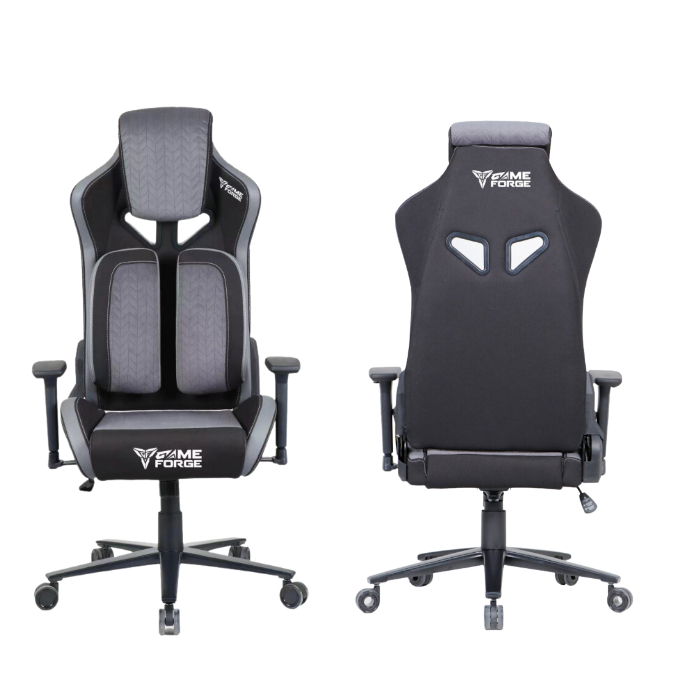 GAMEFORGE เก้าอี้เกมมิ่งเพื่อสุขภาพ เก้าอี้เล่นเกม Gaming Chair รุ่น Commander Throne เก้าอี้สีดำ รับน้ำหนักสูงสุดถึง 130 กก. รับประกัน 5 ปี 5-YEAR WARRANTY