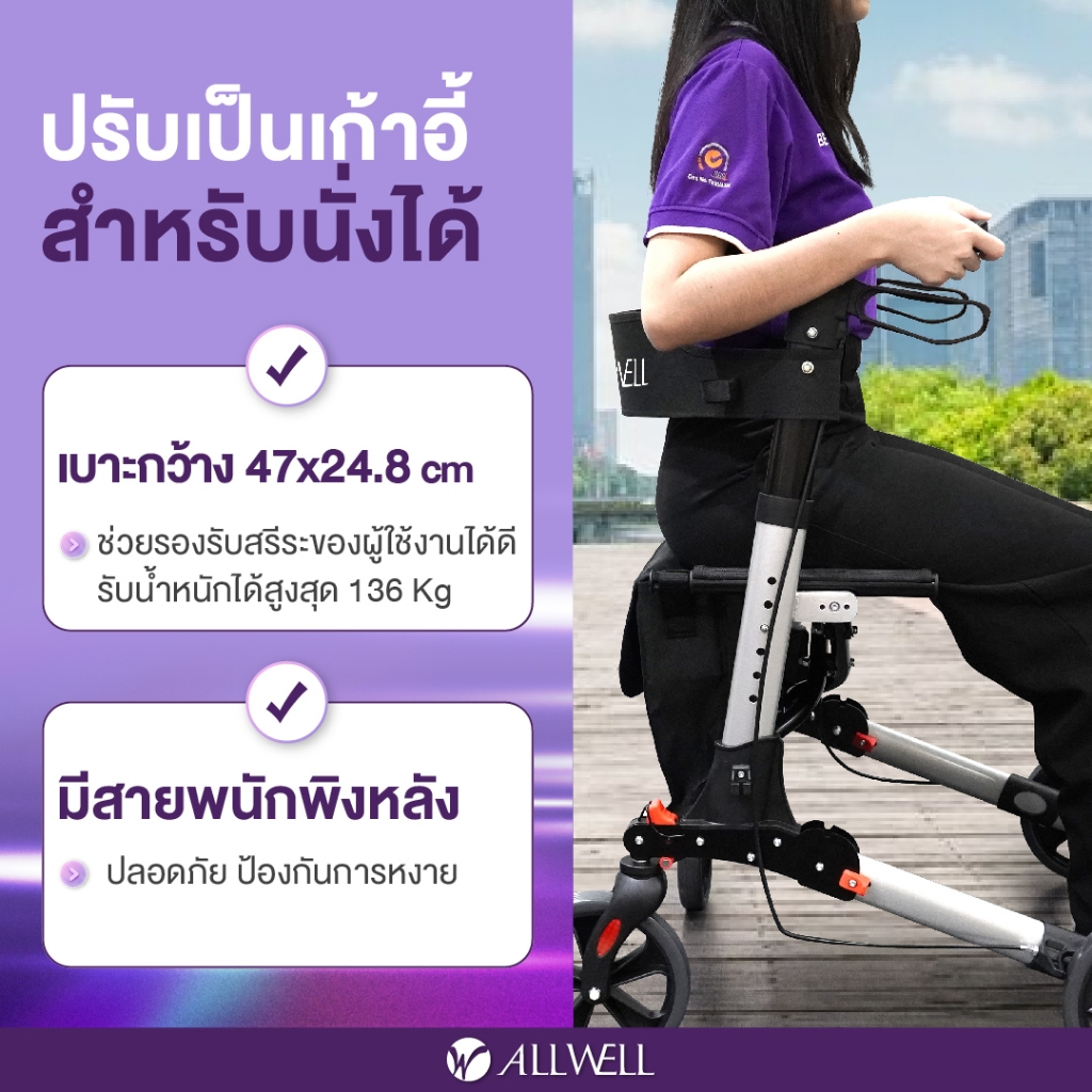 Allwell รถเข็นช่วยเดิน รุ่น Walk A