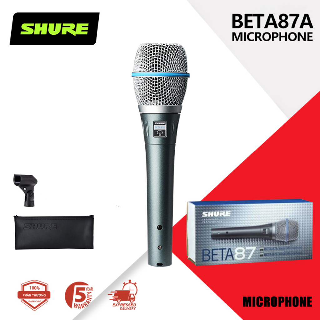 shure Beta87A ไมโครโฟนเสียงแบบมีสาย Super Cardioid พร้อมความสามารถในการ ...