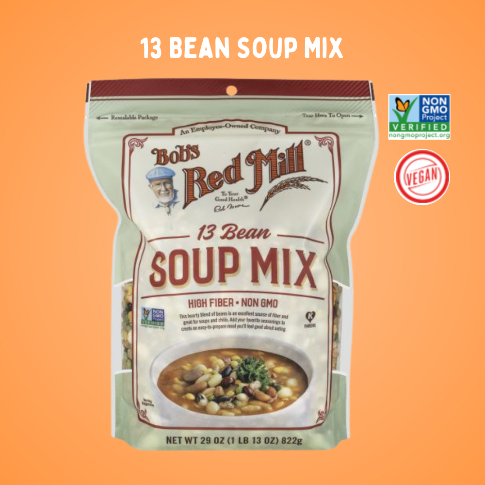 Bob's Red Mill 13 Bean Soup Mix – 29 Oz (822g) – Non-GMO, Exp 03/29/2027