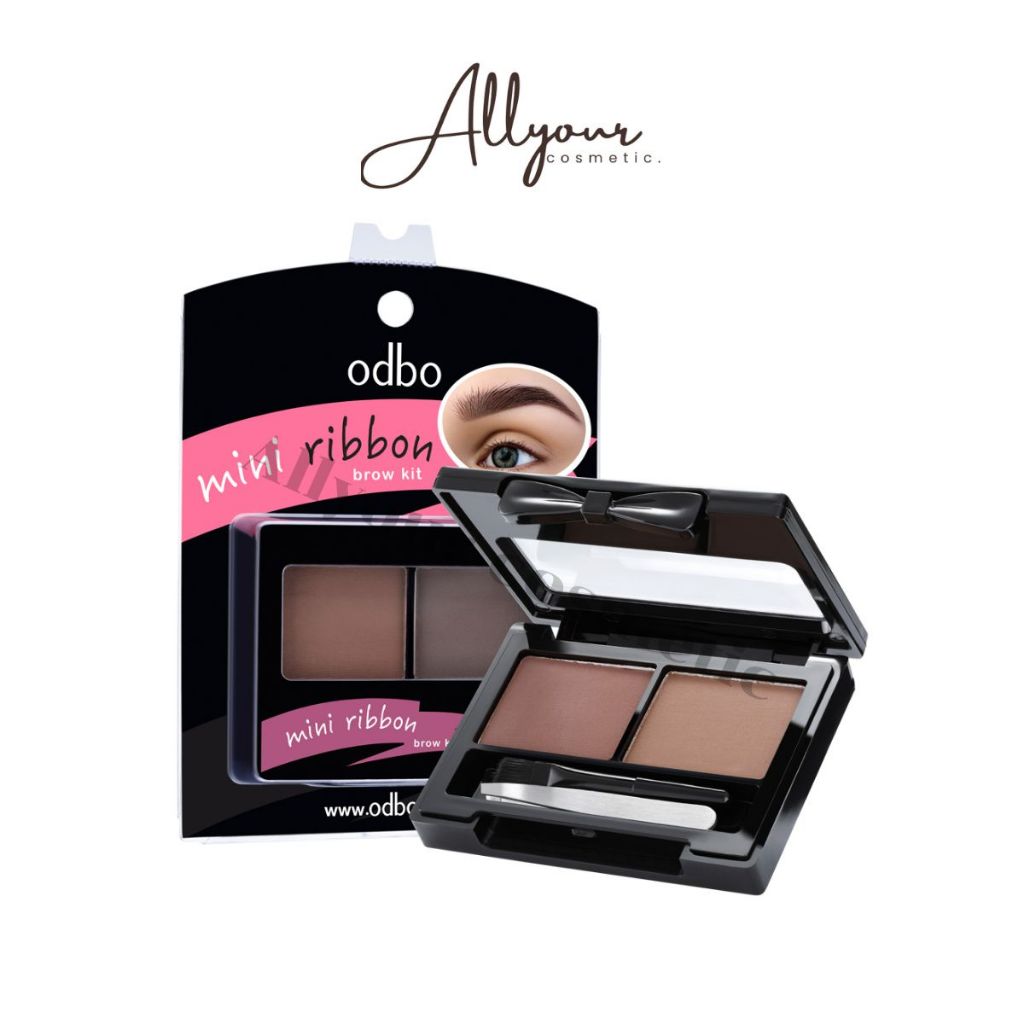 (ของแท้) ที่เขียนคิ้วแบบฝุ่น ODBO mini ribbon brow kit อายบราวเนื้อฝุ่น ...