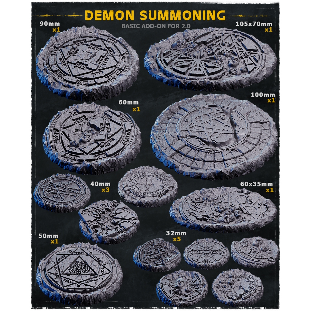 Demon summoning Bases [2.0] จัดส่งได้ใน1-3วัน ฐานโมเดล Wargame base ...