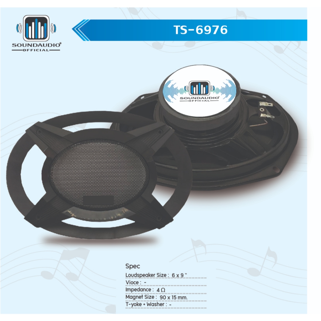 soundaudio ลำโพงโคแอกเซียล 3ทาง TS-6976 ขนาด6x9นิ้ว แม่เหล็ก90x15มม เบส ...