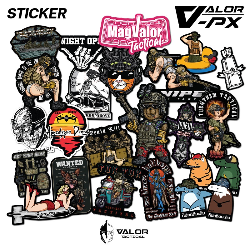 VALOR PX - Sticker สติกเกอร์ กันน้ำ สติ๊กเกอร์ติดรถ 30 ลายให้เลือก แนว ...