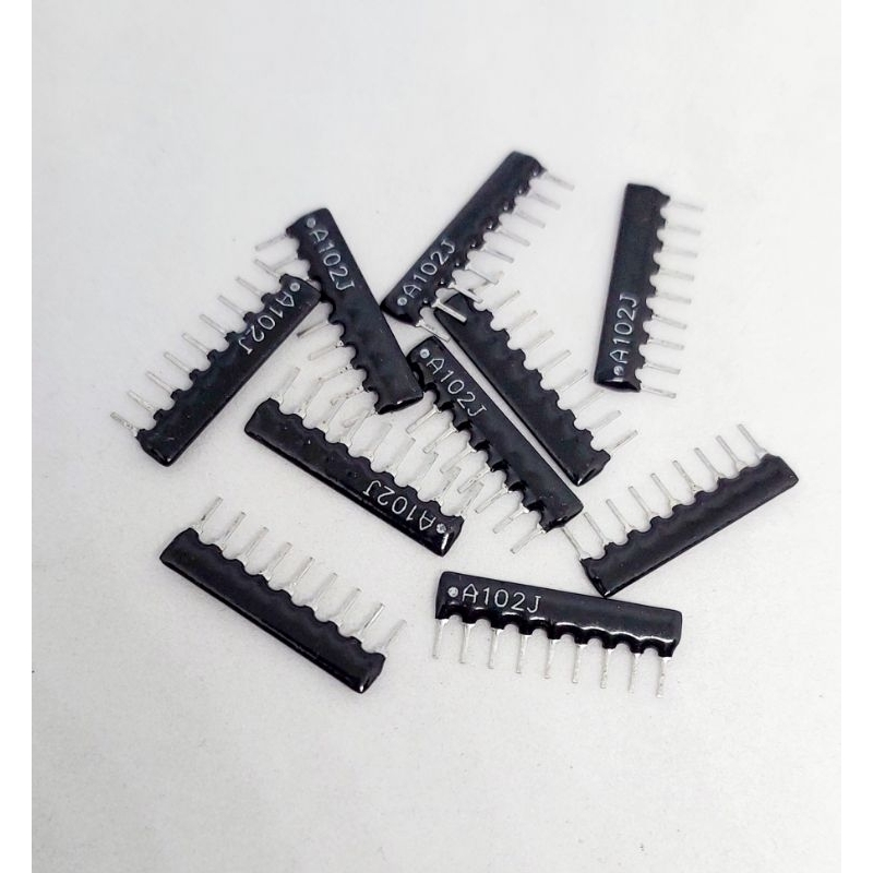 (ชุด 3 ตัว) Network Resistor A102J ( 1K ) 9 Pins , A09-102J , R แพค 1K ...