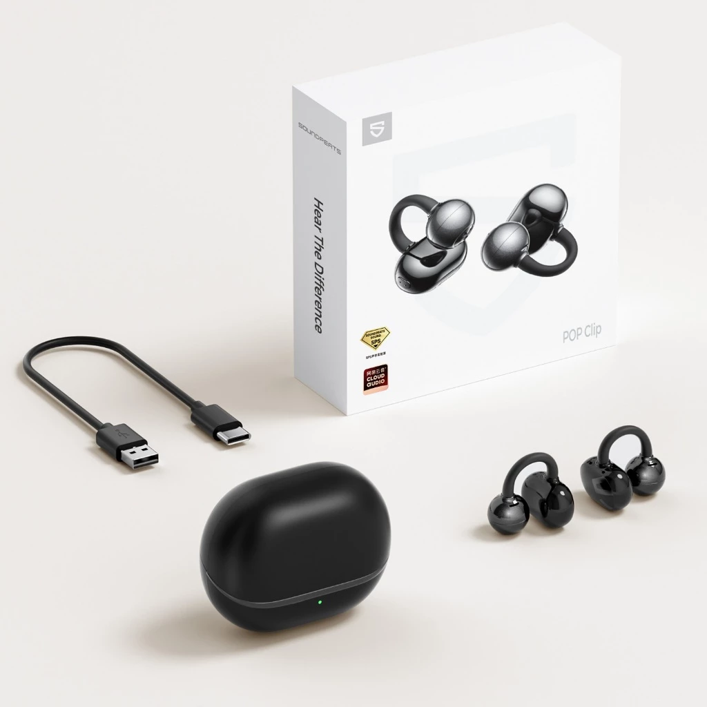 SOUNDPEATS POP Clip หูฟังบลูทูธ Bluetooth 5.4 ปุ่มกด clip on หูฟังไร้สาย Open Ear แบบหนีบหู มี Movie Mode Game Mode