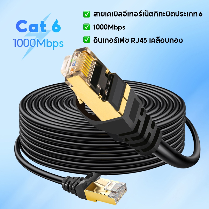 สายแลน CAT6/Cat5 สาย LAN 5m~50m UTP Gigabit สายเคเบิลเครือข่ายอีเธอร ...