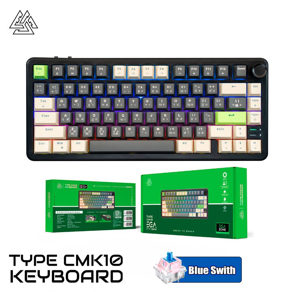 EGA TYPE CMK10 TRI-MODE Mechanical Gaming Keyboard คีย์บอร์ดเกมมื่งไร้ ...