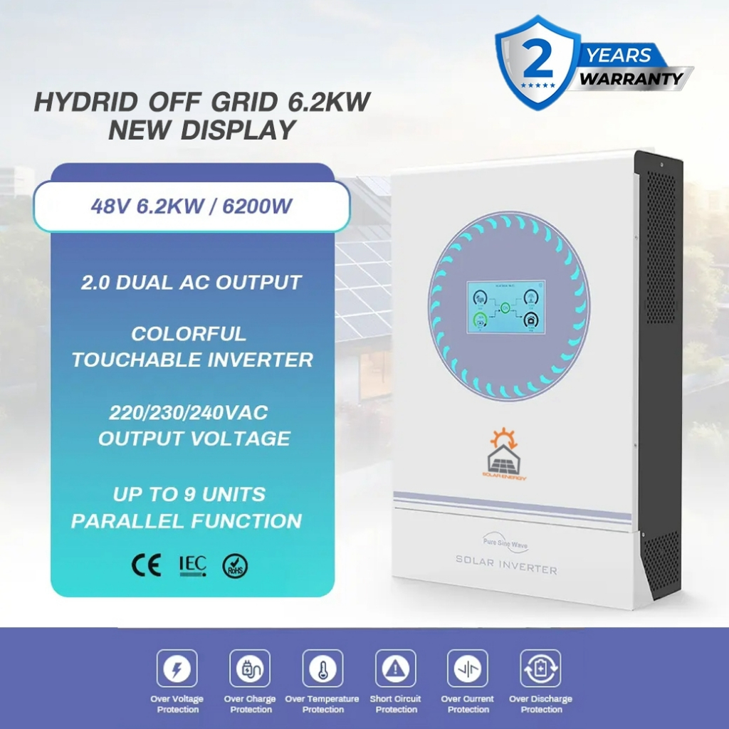 INVERTER HYDRID OFF GRID BH6248SMHG 6.2KW NEW DISPLAY ประกัน 2 ปี ...