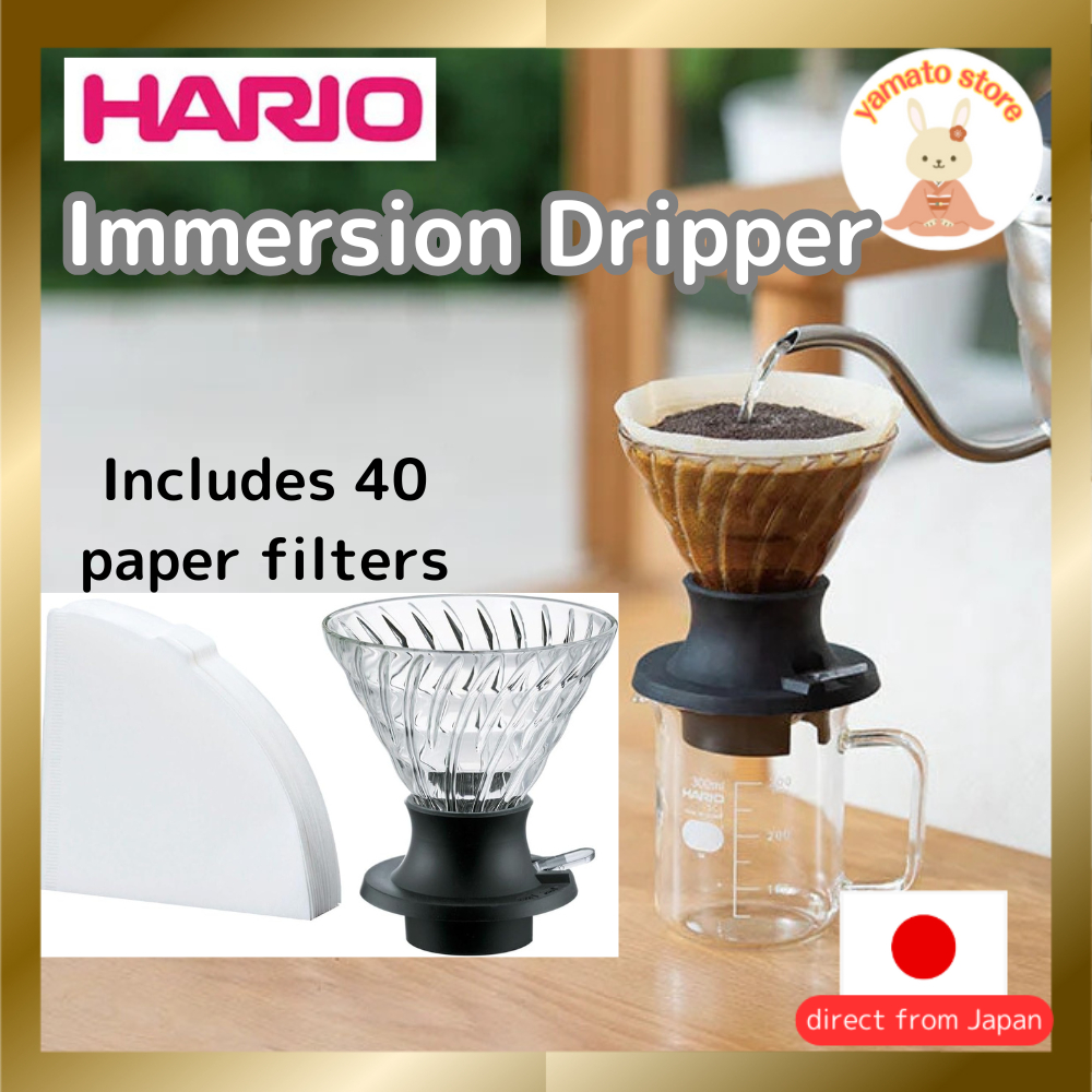 HARIO Glass Dipping Dripper, Easy Press Extraction, 360ml, Made in ...